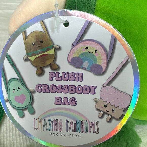 Cute Avocado Heart Bag Crossbody Soft & Plush NWT Chasing Rainbows - Picture 5 of 5